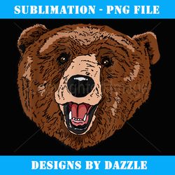 smile friendly brown bear head for bears lovers - exclusive png sublimation download