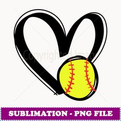 Love Softball Heart - PNG Transparent Sublimation File