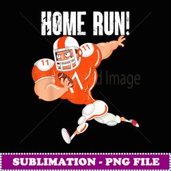 funny sports home run baseball cartoon football player - signature sublimation png file