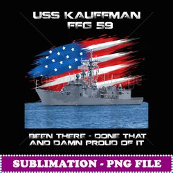 USS Kauffman FFG59 Class Frigate American Flag Veteran - Vintage Sublimation PNG Download