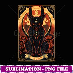 cat devil tarot card graphic illustration - decorative sublimation png file