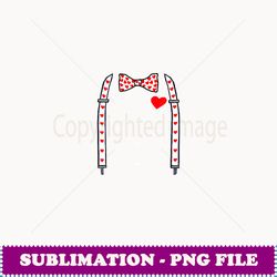 red hearts bow tie suspenders heart valentines day - creative sublimation png download