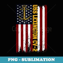 uss lexington cv-2 aircraft carrier american flag - premium png sublimation file