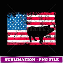 womens patriotic us flag pig hog graphic art print - instant sublimation digital download