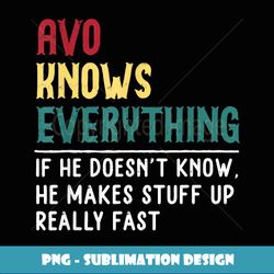 Avo Know Everything Fathers Day for funny Grandpa Avo - Aesthetic Sublimation Digital File