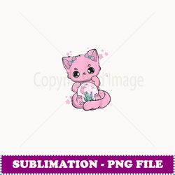 Pastel Goth Cat With Glass Ball Yami Kawaii - Digital Sublimation Download File