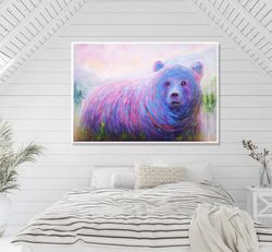 Bear Painting ORIGINAL OIL PAINTING on Canvas, 20X16'' Fantasy Animal Painting Original Art by "Walperion"