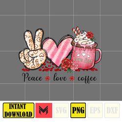 Valentine Coffee Png, Valentine Coffee Png, Valentine Drinks Png, Latte Drink Png, XOXO Png, Coffee Lover, Valentine Sub
