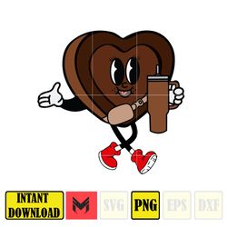 Retro Valentines Heart Stanley Png, Boujee Valentine Png, Stanley 40oz Tumbler Valentine Inspired Png (1)