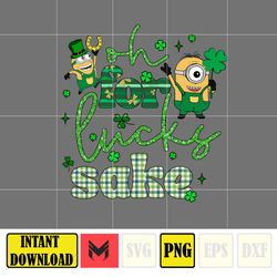 Oh For Lucky Sake Png, Cartoon St. Patrick's Day Png, St Patricks Day Shirt, Cartoon Movies PNG, Sublimation Designs.