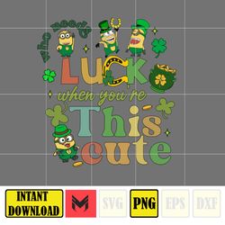 Lucky When You're This Cute Png, Cartoon St. Patrick's Day Png, St Patricks Day Shirt, Cartoon Movies Png