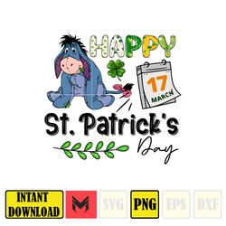 Happy St Patrick's Day Png, Winnie the Pooh Happy St Patricks Day Svg, Saint Patricks Day Svg, Shamrock Svg Lucky