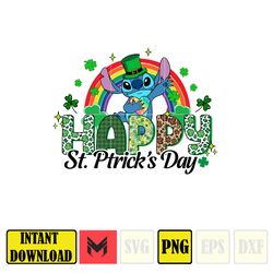 Happy St Patricks Day Stitch Png, Stitch Happy Patrick Day Png, First Dis ney Trip Png, Magical Patricks, Lucky Vibes Pn