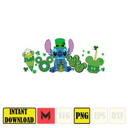 Stitch Snacks Patricks Day Png, Stitch Happy Patrick Day Png, First Dis ney Trip Png, Magical Patricks, Lucky Vibes Png