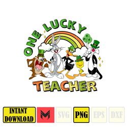 One Lucky Teacher Png, Pinch Proof Png, St Patrick's Day Png, Cartoon Characters Png, Pot of Gold, Feeling Lucky Png