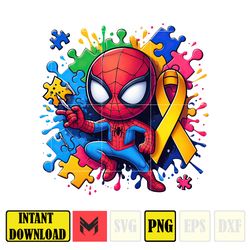 Autism Spiderman Superhero Png, Autism Awareness Png, Awareness Png, Be Kind Png, Puzzle Png, Autism Kid Png