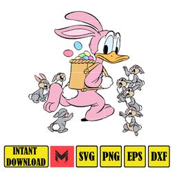 Donald Duck Easter Svg, Easter Svg, Silhouette, Mickey Svg, Easter Png, Mickey And Frienda Easter Svg (9)