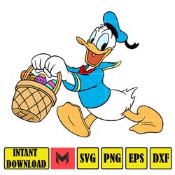 Donald Duck Easter Svg, Easter Svg, Silhouette, Mickey Svg, Easter Png, Mickey And Frienda Easter Svg (11)