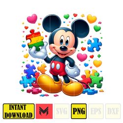 Mickey Autism Png, Autism Cartoon Png, Autism Awareness Png, Be Kind Png, Autism Kid Png, Instant Download