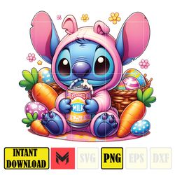 Pink Cartoon Stitch Png, Cartoon Easter Png, Stitch Easter Png, Happy Easter Day Png, Funny Easter, Instant Download (8)