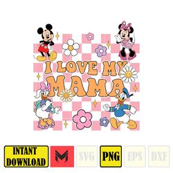 I Love My Mama Png, Mother's Super Mom Png, Retro Cartoon Film Mama Png, Mama Blumen Png, Maus und Freunde Png