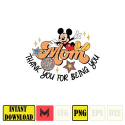 Mom Thank You For Being You Png, Mother's Super Mom Png, Retro Cartoon Film Mama Png, Mama Blumen Png, Maus und Freunde