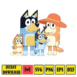 Bluey Dog Family Svg, Designs Blue Dog Svg, Blue Dog Birthday Svg Sublimation, Blue Dog Family Svg, Clipart Sublimation
