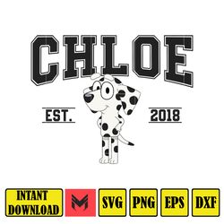 Chloe Est 2018 Svg, Designs Blue Dog Svg, Blue Dog Birthday Svg Sublimation, Blue Dog Family Svg, Clipart Sublimation