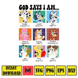 God Says I Am Svg, Designs Blue Dog Svg, Blue Dog Birthday Svg Sublimation, Blue Dog Family Svg, Clipart Sublimation