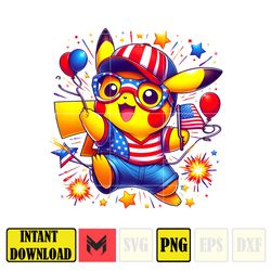 Pokemon 4Th Of July Png,Funny Cartoon Fourth Of July Png, Cartoon Independence Day Png, 4th Of July Png