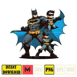 Batman Dad Png, Superhero Dad Png, Family Vacation Png, Dad And Son Png, Retro Dad Png, Gift For Dad Png