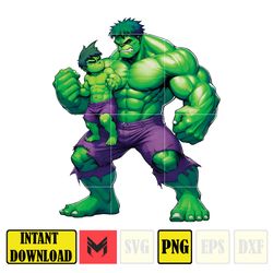 Hulk Dad Png, Superhero Dad Png, Family Vacation Png, Dad And Son Png, Retro Dad Png, Gift For Dad Png