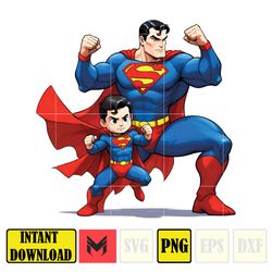 Supperman Dad Png, Superhero Dad Png, Family Vacation Png, Dad And Son Png, Retro Dad Png, Gift For Dad Png