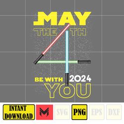May The 4th Be With 2024 You Png, May The Fourth Be With You Png, Cartoon 4th Be With You Png, Sublimation Design
