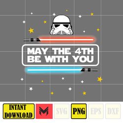 May The 4th Be With You Png, May The Fourth Be With You Png, Cartoon 4th Be With You Png, Sublimation Design (5)