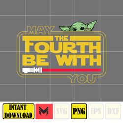 May The Fourth Be With You Png, May The 4th Be With You Png, Cartoon 4th Be With You Png, Sublimation Design (1)