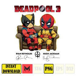 Deadpool 3 Png, Ryan Reynolds Hugh Jackman Png, Deadpool and Wolverine Png, Cute Deadpool 3 Png, Instant Download.