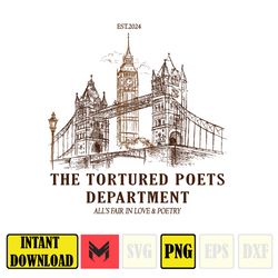 Est. 2024 The Tortured Poets Department All's Fair In Love & Poetry Png, Swiftie TTPD Gift, Tortured Poets Department
