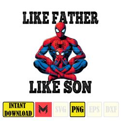 Spider Man Dad And Son Png, Father's Day Png, Superhero Dad Png, Like Father Like Son, Dad Life Png, Captain Hero 1