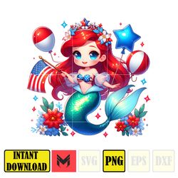 Ariel America Png, Funny Cartoon Fourth Of July Png, Cartoon Independence Day Png, 4th Of July Png, 4th of July