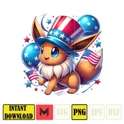Cartoon Eevee America Png, Funny Cartoon Fourth Of July Png, Cartoon Independence Day Png, 4th Of July Png