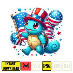 Zenigame America Png, Funny Cartoon Fourth Of July Png, Cartoon Independence Day Png, 4th Of July Png