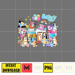 Bluey Family Coffee Png, Bluey Family Matching Png, Bluey Png, Bluey Friends Png, Bluey Birthday Png, Instant Download