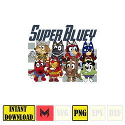 Supper Bluey Png, Bluey Family Matching Png, Bluey Png, Bluey Friends Png, Bluey Birthday Png, Instant Download