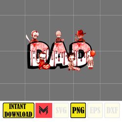 Horror Movies Dad Png, Cartoon Dad Png, Characters Letters Png, Doodle Story Png ,Doodle Alphabets Sublimation