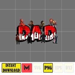 Horror Movies Dad Png, Cartoon Dad Png, Characters Letters Png, Doodle Story Png ,Doodle Alphabets Sublimation.