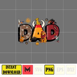 Lion King Dad Png, Cartoon Dad Png, Characters Letters Png, Doodle Story Png ,Doodle Alphabets Sublimation, Magical Dad
