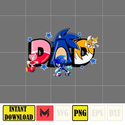 Sonic Dad Png, Cartoon Dad Png, Characters Letters Png, Doodle Story Png ,Doodle Alphabets Sublimation, Magical Dad