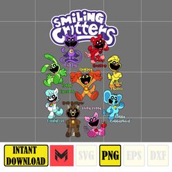 Smiling Critters Png, Playtime Friends Png, Smiling Critters Catnap Sublimation Design with DIY, Cartoon Png