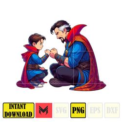Doctor Strange Dad And Son Png, Super Hero Dad And Son Png, Father's Day 2024 Png, Father's Day Png Sublimation (5)